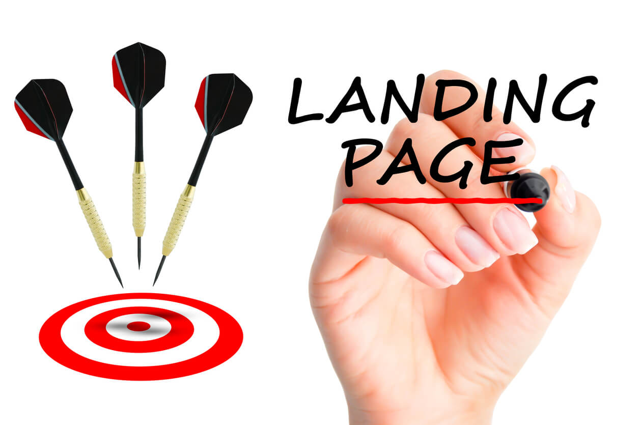 Landing Page graphic - three darts and a bull's eye