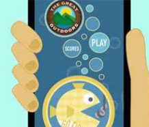 an image of a smartphone showing a fish ready to bite a hock
